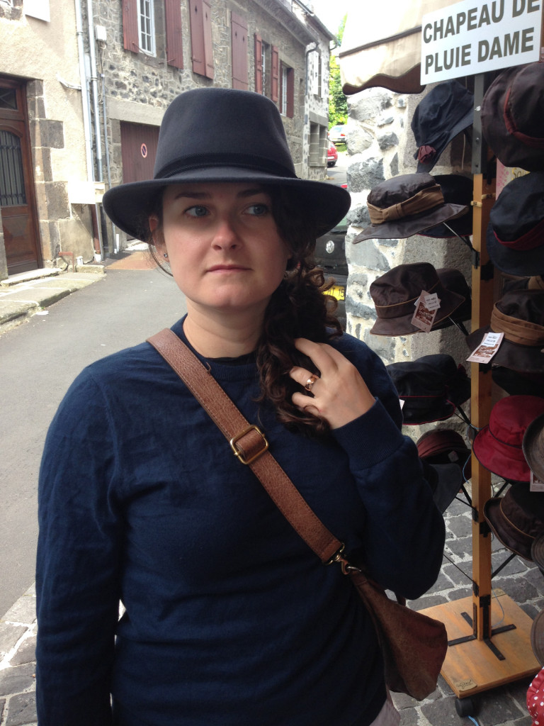Here I am, trying and failing to make it work in a hat again. You can tell from my face that I know the truth.