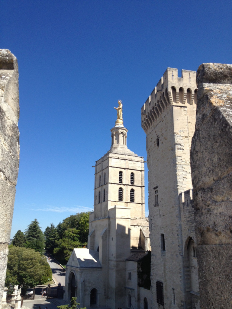 Here is a picture of the very beautiful Virgin Mary statue on top of Avignon cathedral next to the Palais des Papes. In case God is Catholic, I have nothing further to say about it other than that it is very nice. Amen.